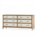 Kommode 160 x 45 x 85 cm Holzwerkstoff Naturweiß mit 6 Schubladen im klassischen Stil