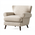 Sessel 90 x 85 x 95 cm Creme Bouclé Stoff gepolstert mit Holzbeinen