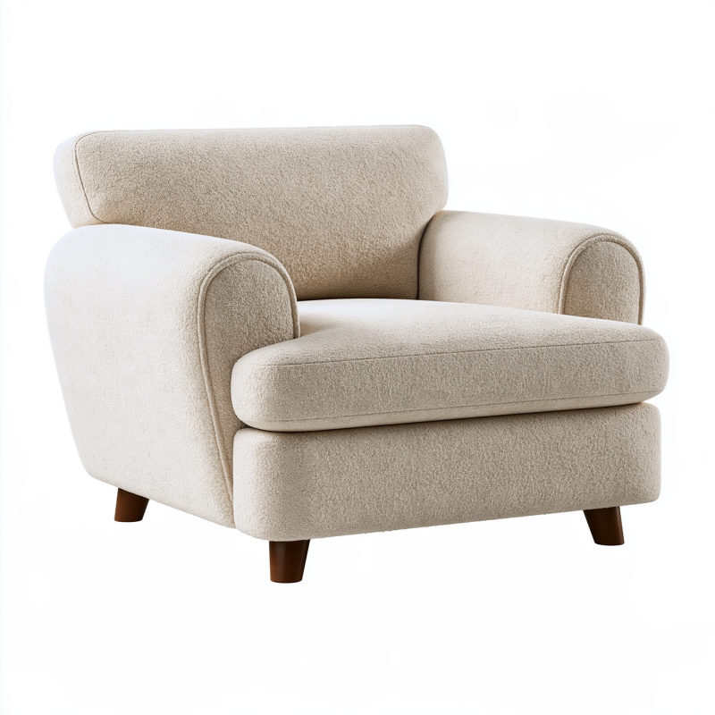 Sessel 105 x 90 x 85 cm mit Textilbezug in Creme - gepolsterter Wohnzimmersessel