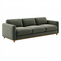 3-Sitzer Sofa 220 cm Stoff Olivgrün - modernes Wohnzimmermöbel mit Holzfüßen