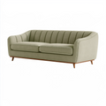 3-Sitzer-Sofa 210 x 88 x 82 cm Hellgrün Stoffbezug Holzbeine Retro