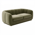 2-Sitzer Sofa 180 x 90 x 75 cm olivgrüner Textilbezug mit Rundarmlehnen