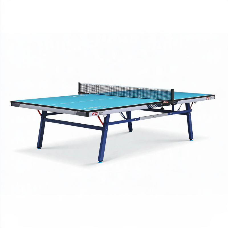 Tischtennistisch 274 x 152.5 x 76 cm Metall Blau mit Netz für Tischtennis