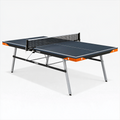 Tischtennistisch 274 x 152.5 x 76 cm dunkelblau Stahl für Indoor-Spiel mit Netz