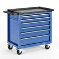 Werkzeugwagen 80 x 45 x 95 cm Stahl Blau mit 7 Schubladen und Rollen